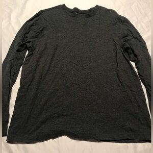 George Mens Long Sleeve Shirt Crew Neck Charcoal Black Size L (42-44)